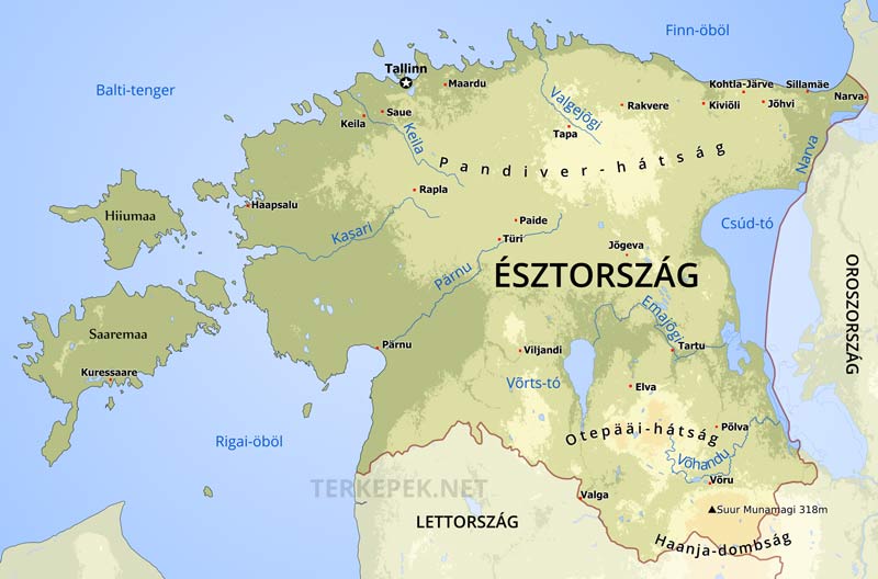Észtország térkép